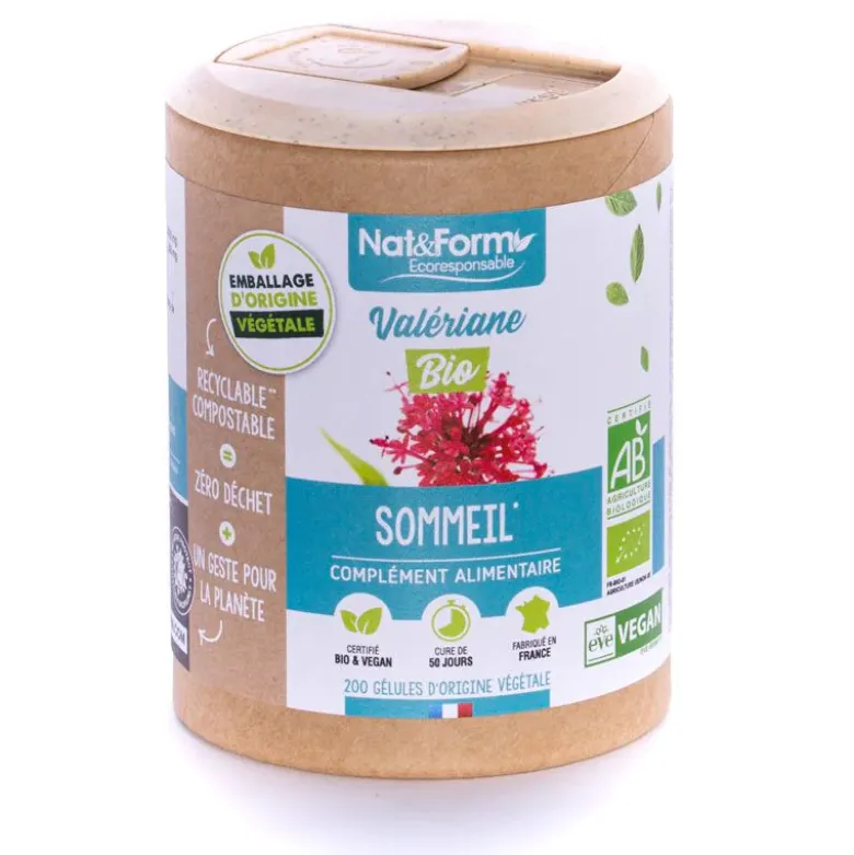 Valériane Bio Ecoresponsable Nat&Form - boite de 200 gélules