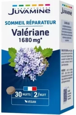 Valériane 1680mg Sommeil réparateur Juvamine - boite de 60 comprimés