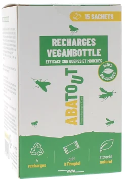 Veganbottle Recharges piège volants guêpes et mouches Abatout - boîte de 5 recharges