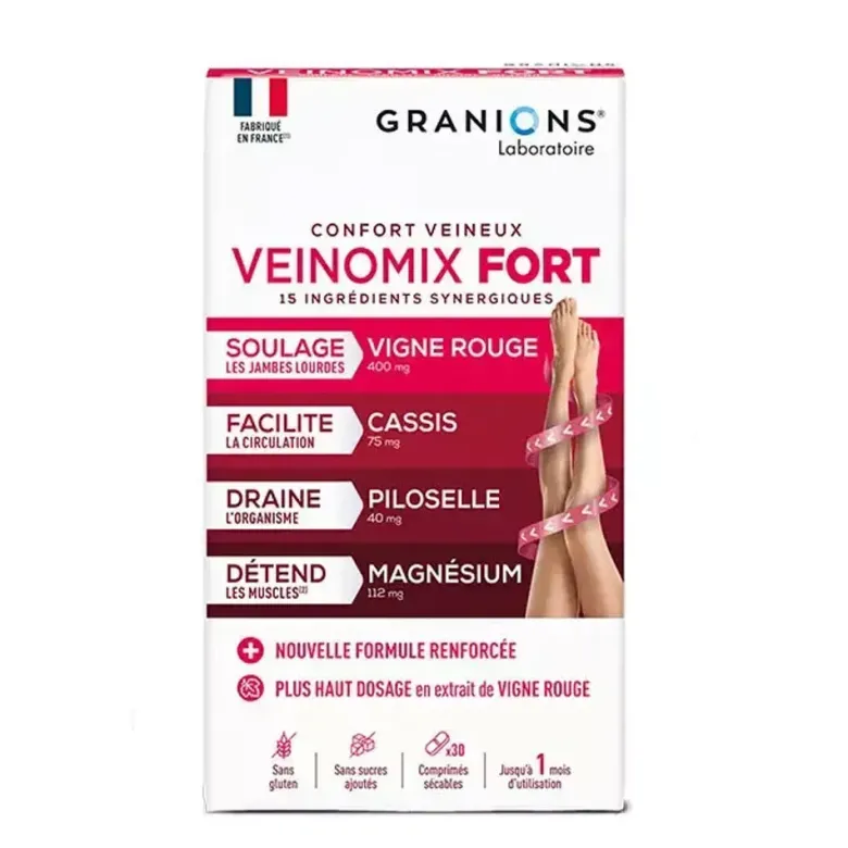 Veinomix fort confort veineux Granions - boite de 30 comprimés