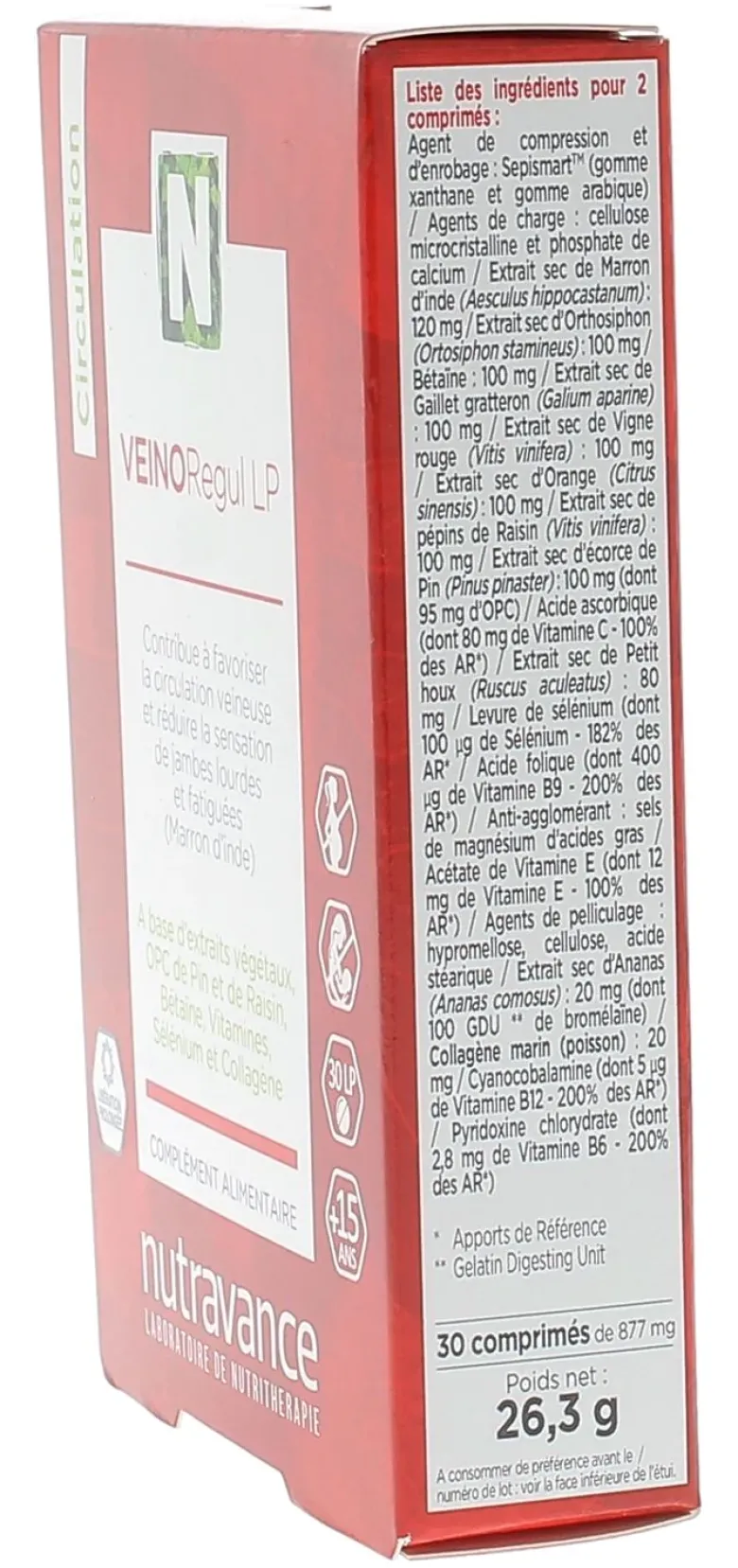 VEINORegul LP Nutravance - boîte de 30 comprimés