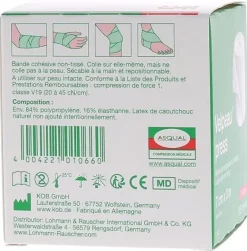 Velpeau Press Bande de compression cohésive à allongement long - boîte d'une bande blanche de 7x3cm