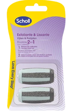Velvet Smooth Rouleaux de remplacement exfoliants et lissants Scholl - 2 rouleaux de remplacement