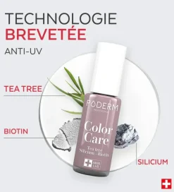 Vernis color care tea tree Poderm - flacon de 8ml