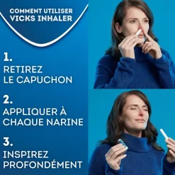 Vicks Inhaler – 1 tampon imprégné pour inhalation par fumigation