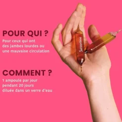 Vigne rouge bio favorise le retour veineux Santarome - boite de 20 ampoules
