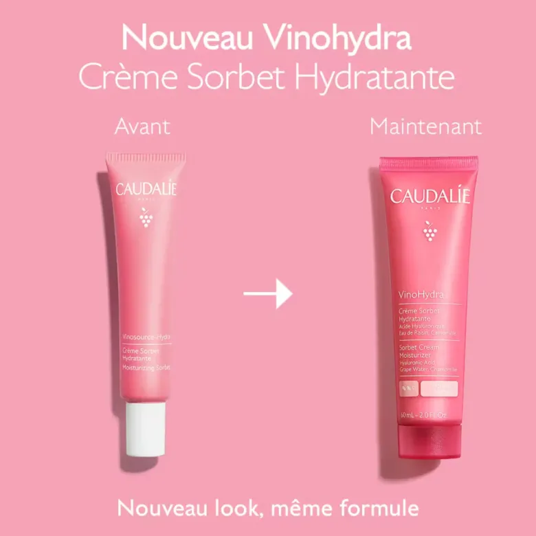 VinoHydra crème sorbet hydratante Caudalie - tube de 60ml