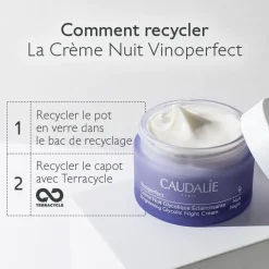 Vinoperfect crème nuit glycolique anti-taches Caudalie - pot rechargeable de 50ml