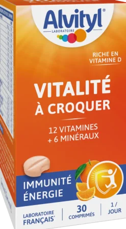 Vitalité à croquer goût orange Alvityl - boite de 30 comprimés