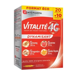 Vitalité 4G dynamisant Forté Pharma - boîte de 30 ampoules