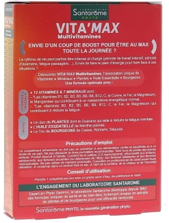 Vita'max multivitamines Santarome - boîte de 30 comprimés