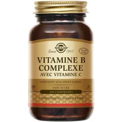 Vitamine B Complexe avec Vitamine C Solgar - boîte de 100 comprimés