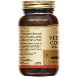 Vitamine B Complexe avec Vitamine C Solgar - boîte de 100 comprimés