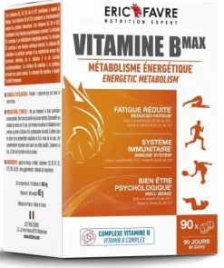 Vitamine Bmax métabolisme énergétique Eric Favre - boite de 90 gélules