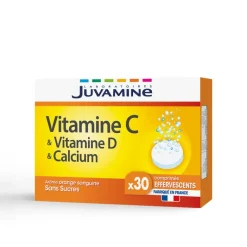 Vitamine C & D & Calcium Juvamine – 30 comprimés effervescents