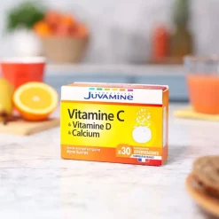 Vitamine C & D & Calcium Juvamine – 30 comprimés effervescents