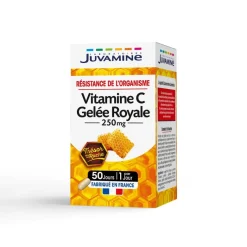 Vitamine C Gelée Royale 250mg Résistance de l'organisme Juvamine - boîte de 50 gélules