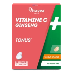 Vitamine C + Ginseng tonus Vitavea - boite de 24 comprimés à croquer