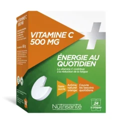 Vitamine C 500 mg énergie au quotidien Nutrisanté - Boite de 24 comprimés à croquer