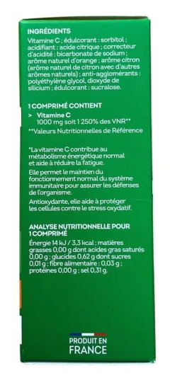 Vitamine C 1000mg saveur orange citron sans sucres Vitavea - boîte de 24 comprimés effervescents