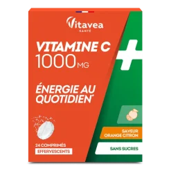 Vitamine C 1000mg saveur orange citron sans sucres Vitavea - boîte de 24 comprimés effervescents