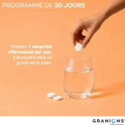 Vitamine C 1000mg vitamine D3 et zinc Granions - tube de 20 comprimés effervescents