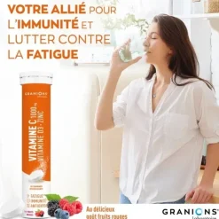 Vitamine C 1000mg vitamine D3 et zinc Granions - tube de 20 comprimés effervescents