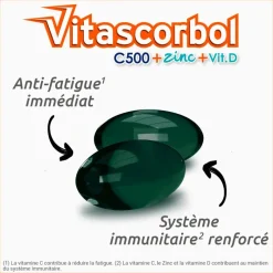 Vitamine C 500 + zinc + vitamine D Vitascorbol – 30 capsules