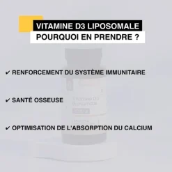 Vitamine D3 Liposomale immunité et santé osseuse Nat&Form - 30 gélules