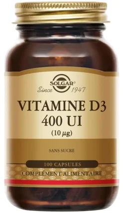 Vitamine D3 Solgar - pot de 100 gélules