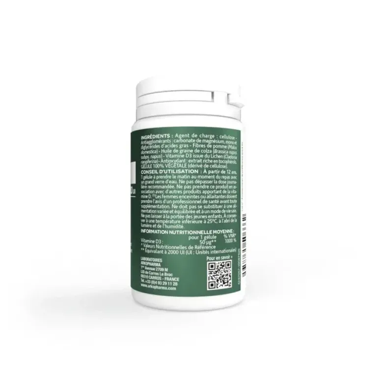 Vitamine D3 végétale 2000ui Arkopharma - 60 gélules