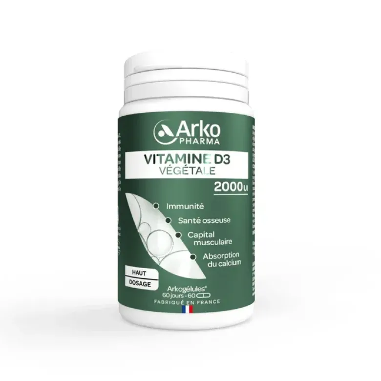 Vitamine D3 végétale 2000ui Arkopharma - 60 gélules