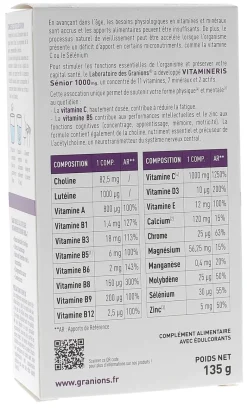 Vitamineris Sénior 1000mg Granions - boîte de 30 comprimés effervescents