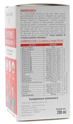23 vitamines minéraux et plantes kids Granions - flacon de 200 ml
