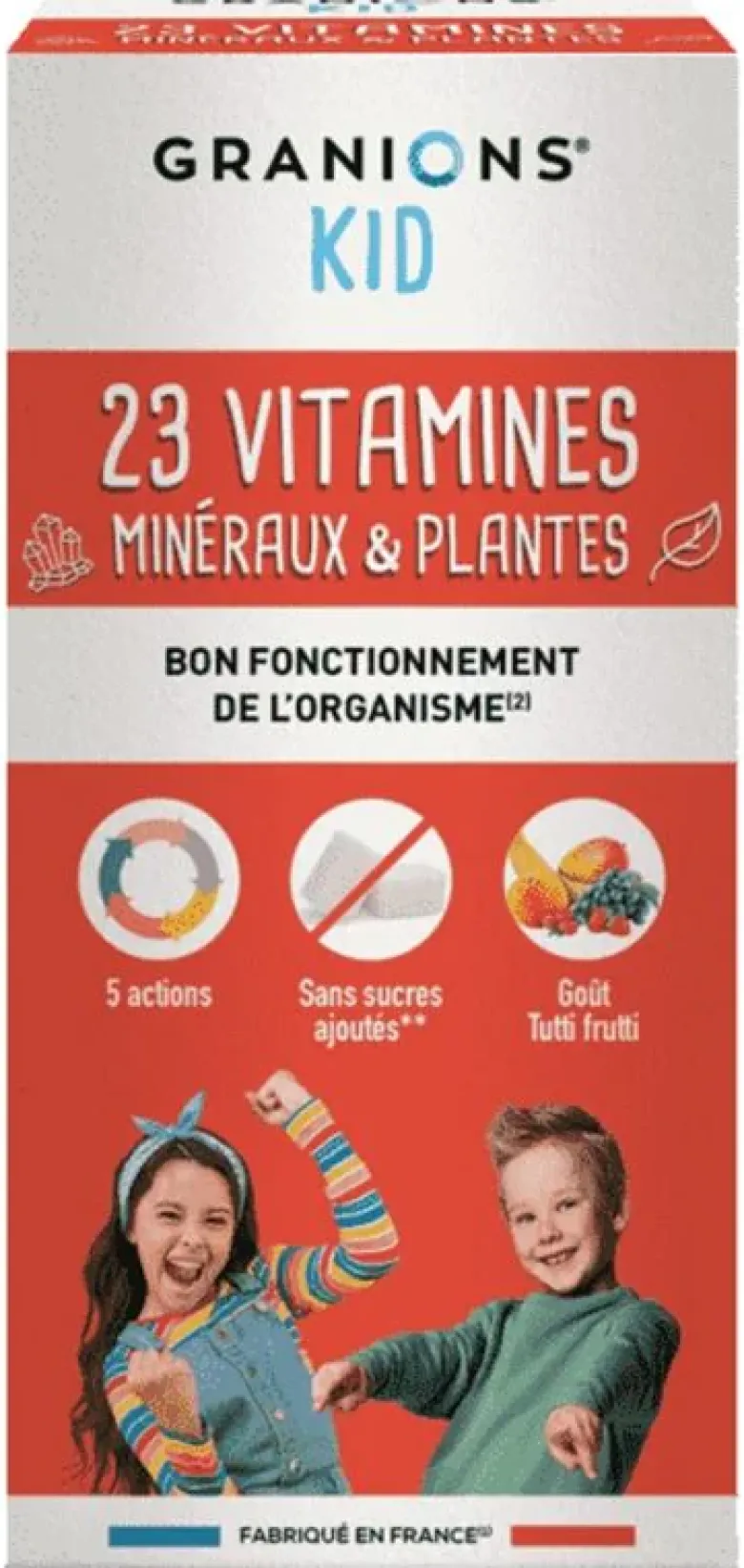 23 vitamines minéraux et plantes kids Granions - flacon de 200 ml