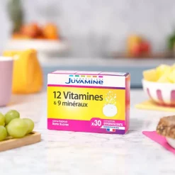12 Vitamines & 9 Minéraux Juvamine - boîte de 30 comprimés effervescents