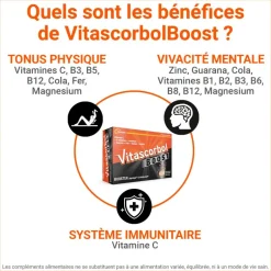 Vitascorbol boost physique intellectuel Cooper - boite de 20 comprimés effervescents
