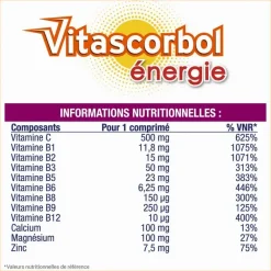 Vitascorbol énergie - boîte de 30 comprimés effervescents
