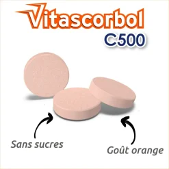 Vitascorbol Vitamine C sans sucre 500 mg