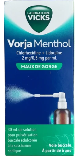 Vorja Menthol maux de gorge Vicks - spray de 30ml