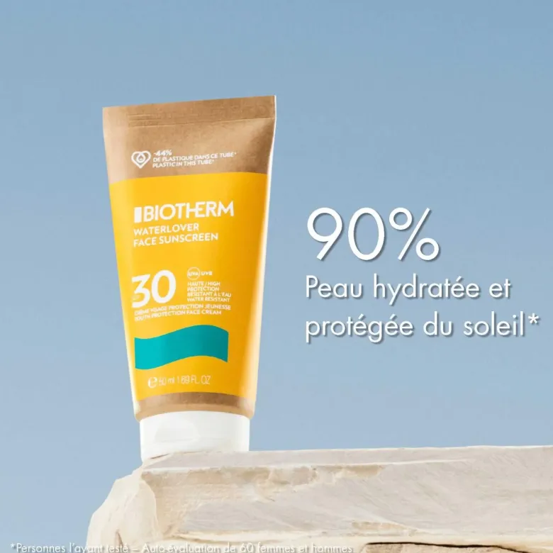 Waterlover Face Sunscreen Crème visage protection jeunesse SPF50+ Biotherm - tube de 50 ml
