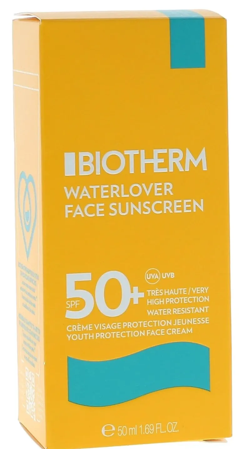 Waterlover Face Sunscreen Crème visage protection jeunesse SPF50+ Biotherm - tube de 50 ml