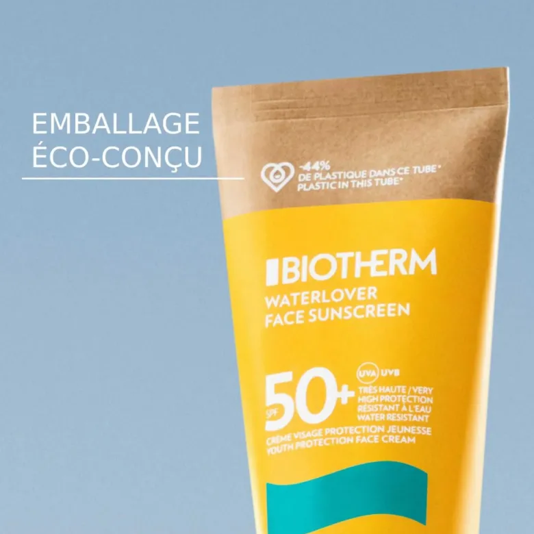 Waterlover Face Sunscreen Crème visage protection jeunesse SPF50+ Biotherm - tube de 50 ml