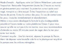 Waterlover Sun Milk SPF50 Biotherm - flacon-pompe de 200 ml