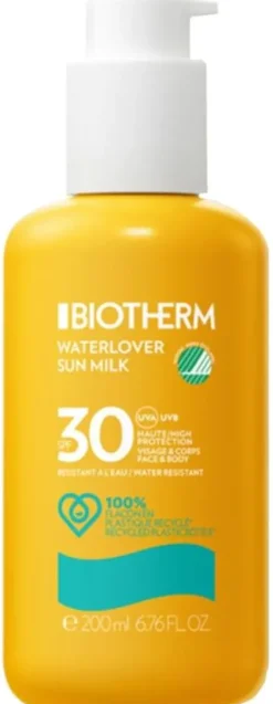 Waterlover Sun Milk SPF30 Biotherm - flacon-pompe de 200 ml