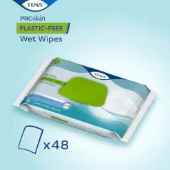 Wet wipes Lingettes imprégnées extra douces et épaisses 3 en 1 Tena - paquet de 48 lingettes