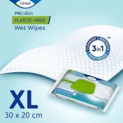 Wet wipes Lingettes imprégnées extra douces et épaisses 3 en 1 Tena - paquet de 48 lingettes