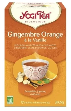 Yogi Tea Gingembre orange vanille BIO - boite de 17 sachets