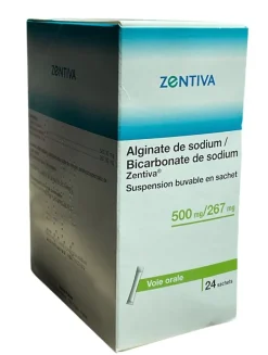 Zentiva alginate de sodium / bicarbonate 500 mg/267 mg – 24 sachets