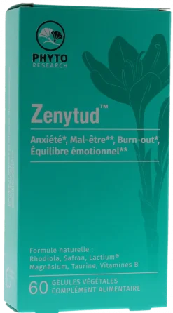 Zenytud anxiété mal-être Phyto Research - boite de 60 gélules végétales